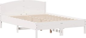 vidaXL Σκελετός Κρεβ. Χωρίς Στρώμα Λευκό 150x200 εκ Μασίφ Πεύκο