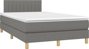 vidaXL Κρεβάτι Boxspring με Στρώμα Σκούρο Γκρι 120x190 εκ Υφασμάτινο