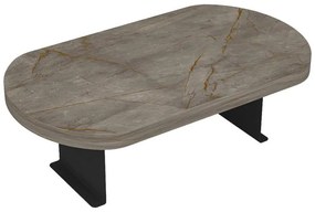 Βοηθητικό τραπεζάκι Linea όψη ανθρακί μάρμαρο - μαύρα μεταλλικά πόδια 20x35x10 εκ. 20x35x10 εκ.