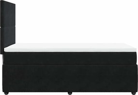 vidaXL Κρεβάτι Boxspring με Στρώμα Μαύρο 80 x 200 εκ. Βελούδινο