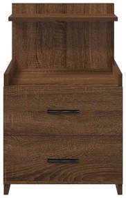 vidaXL Κομοδίνο με 2 Συρτάρια Καφέ Δρυς 40x36,5x62 εκ.