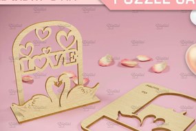 Intra απο ξύλο plywood 3mm-4mm πάχος 3D κάρτα παζλ του Αγίου Βαλεντίνου. Δίασταση 15x15 cm INTRAFABR-82902199