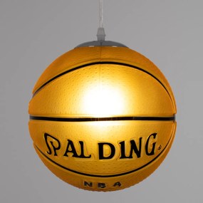 GloboStar SPALDING NBA 00649 Μοντέρνο Κρεμαστό Παιδικό Φωτιστικό Οροφής Μονόφωτο 1 x E27 Πορτοκαλί Γυάλινο Φ25 x Υ25cm