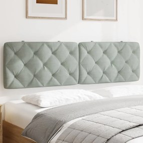 vidaXL Μαξιλάρι για Κεφαλάρι Ανοιχτό Γκρι 183 εκ. Βελούδο