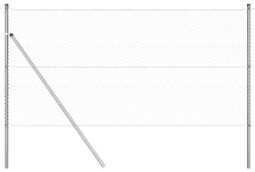 vidaXL Στύλος Περιφράξεων Ασημί 50 x 1 μ (36 μμ πλέγμα) Ατσάλι