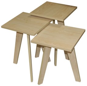 MULTIHOME ΤΡΑΠΕΖΑΚΙΑ ΖΙΓΚΟΝ ΣΕΤ 3ΤΜΧ ROMEO ΕΚΡΟΥ 52x34x34 S272 950-027-0040