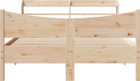 vidaXL Πλαίσιο Κρεβατιού Κεφαλάρι 150x200 εκ Μασίφ Πεύκο