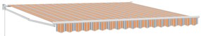 vidaXL Manual Retractable Awning Πολύχρωμο Ριγέ 400x300 cm