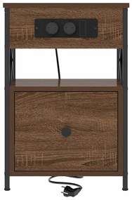 vidaXL Κομοδίνο Καφέ δρυς 40 x 31 x 60 εκ. Επεξεργασμένο ξύλο