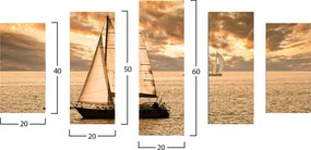 ΠΙΝΑΚΑΣ ΠΕΝΤΑΠΤΥΧΟ MDF SUNSET SAILING HM7206.01 100X0,3X60 εκ.