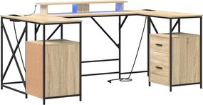 vidaXL Γραφείο Δρύς Sonoma 182 x 101 x 87,5 εκ Επεξεργασμένο ξύλο