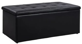 Σκαμπό Με Αποθηκευτικό Χώρο Triscube Black HM223.01 121x51.5x50Υ εκ. Τεχνόδερμα
