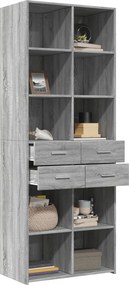vidaXL Ντουλάπι Γκρι Sonoma 70x42,5x185 εκ. από Επεξεργασμένο Ξύλο