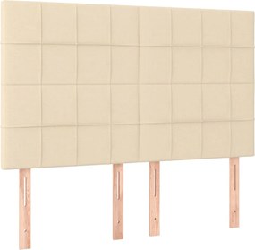vidaXL Κρεβάτι Boxspring με Στρώμα Κρεμ 140x190 εκ. Υφασμάτινο