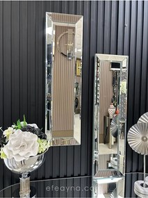 Stewehome Σετ 2 Ασημί Πλαϊνοί Καθρέφτες Τοίχου 25x90x90 cm