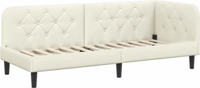 vidaXL Κρεβάτι Γωνίας Κρεμ 80 x 200 cm Βελούδο