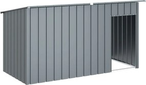vidaXL Σπιτάκι Σκύλου με Οροφή Ανθρακί 196x91x110 εκ Γαλβαν. Χάλυβας
