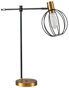 Επιτραπέζιο Φωτιστικό SE21-GM-36-GR2 ADEPT TABLE LAMP Gold Matt and Black Metal Table Lamp Black Metal Grid+ - Μέταλλο - 77-8340