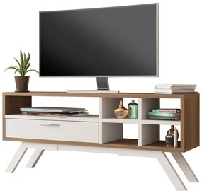 TV furniture CRONOS, walnut-white, 110x30x50cm