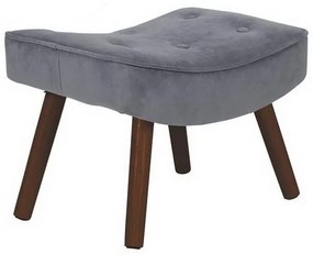 Σκαμπό - Υποπόδιο Alma Ε7141,71Κ 52x38x35cm Walnut-Grey Wood, Fabric