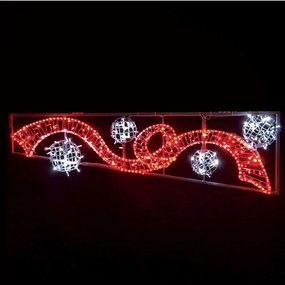 Φωτοσωλήνας Rinnon Balls Left 512 Led X1751224116L 200x60+150cm Red-White Aca