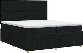 vidaXL Κρεβάτι box spring με στρώμα Μαύρο 200 x 200 cm Ύφασμα