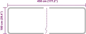 vidaXL Χαλί Runner MARSA Μαύρο 100 x 450 εκ. Πολυέστερ και PVC