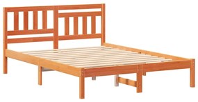 vidaXL Σκελετός Κρεβατιού Καφέ κεριού 135 x 190 cm Μασίφ ξύλο πεύκου