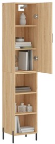 vidaXL Μπουφές Sonoma δρυς 34,5 x 34 x 180 εκ. από Επεξεργασμένο Ξύλο