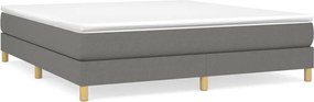 vidaXL Κρεβάτι Boxspring με Στρώμα Σκούρο Γκρι 180x200 εκ Υφασμάτιν