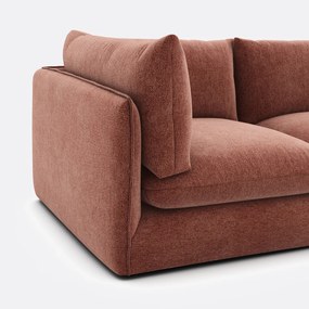 Μοντέρνος αρθρωτός καναπές 3 θέσεων από μελανζέ πολυεστέρα, MALO