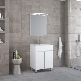 Royal Bath Toledo 60 White-2 - Έπιπλο Μπάνιου Με Νιπτήρα &amp; Καθρέπτη