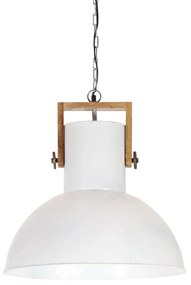 vidaXL Φωτιστικό Industrial Στρογγυλό 25 W Λευκό 52 εκ Ξύλο Μάνγκο Ε27