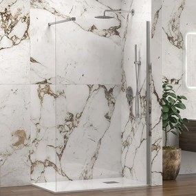 Πάνελ Ντουζιέρας Σταθερό Walkin 1 WAL1C90 Cromo 8mm Clear-Chrome Karag 90x200cm Αλουμίνιο,Γυαλί