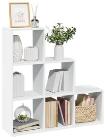 Βιβλιοθήκη Διαχωριστικού Δωματίου 3 Επιπέδων Λευκό 99x29x99 εκ. από Τεχνητό Ξύλο