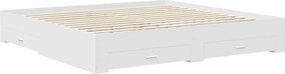 vidaXL Σκελετός Κρεβατιού Λευκό 200 x 200 cm Επεξεργασμένο ξύλο