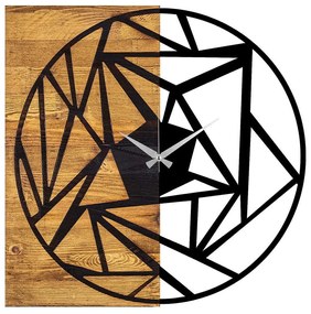 Ρολόι Τοίχου 539TNL1136 60x3x58cm Walnut-Black Wallity Metal,Wood