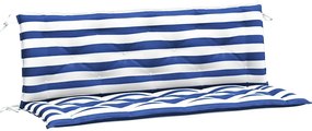 vidaXL Μαξιλάρια Πάγκου 2 τεμ. Μπλε & Λευκό Ριγέ 150x50x7εκ Υφασμάτινα