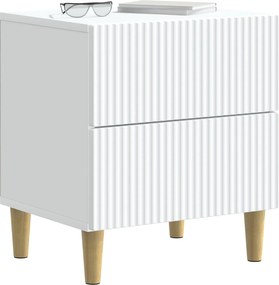 vidaXL Κομοδίνο 2 τεμ. Λευκό 43 x 34,5 x 48 εκ Επεξεργασμένο Ξύλο