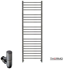 Thermo BELLAVIA Θερμαινόμενη πετσετοκρεμάστρα από ανοξείδωτο χάλυβα με υδραυλική λειτουργία 150x50cm Black Brushed PVD