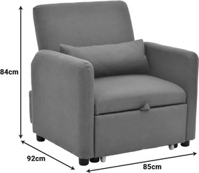 Πολυθρόνα-κρεβάτι Flexa pakoworld ύφασμα μαύρο 85x92x84εκ