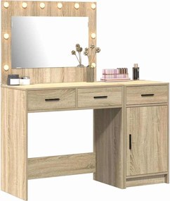 vidaXL Τραπέζι περιποίησης με συρτάρι 2 pcs Καφέ Επεξεργασμένο ξύλο