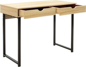 Γραφείο Vitor μεταλλικό με επιφάνεια MDF χρώμα φυσικό 100x48x75εκ