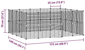 vidaXL Κλουβί Κατοικίδιων με 36 Πάνελ + Πόρτα Μαύρο 35 x 35εκ Ατσάλινο