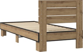 vidaXL Κρεβάτι με Κεφαλάρι Artisan Δρυς 80 x 200 cm Επεξεργασμένο Ξύλο