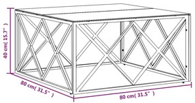 ΤΡΑΠΕΖΙ ΣΑΛΟΝΙΟΥ 80X80X40 ΕΚ. ΑΠΟ ΑΝΟΞΕΙΔΩΤΟ ΑΤΣΑΛΙ ΚΑΙ ΓΥΑΛΙ 349970