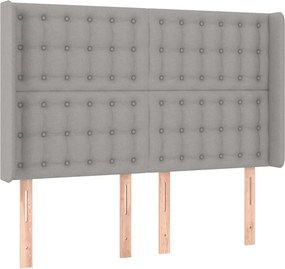 vidaXL Κρεβάτι Boxspring με Στρώμα &amp; LED Αν.Γκρι 140x200εκ. Υφασμάτινο