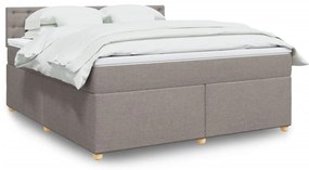 vidaXL Κρεβάτι Boxspring με Στρώμα Taupe 180x200 εκ. Υφασμάτινο