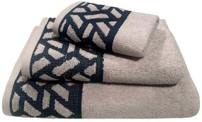 Πετσέτα Le Blanc Πεννιέ Ζακάρ 550gr/m2 MYKONOS Grey Προσώπου 50×90