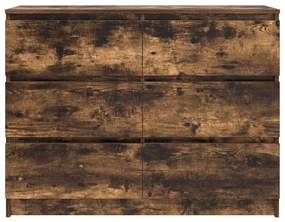 vidaXL Sideboard Καπνιστή δρυς 100x35x76 cm Κατασκευασμένο ξύλο